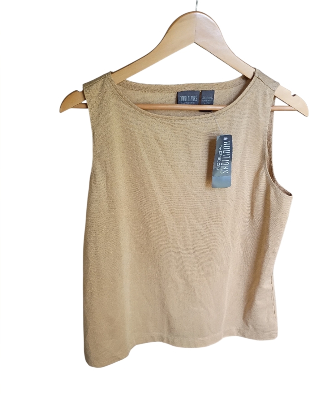 NWT Additions By Chicos Tan Shimmer Tank Top Size 1